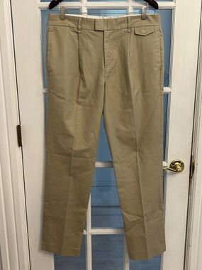 CALVIN KLEIN Men’s Slim Fit Khaki Tan Pleated Dress Pants 34x32